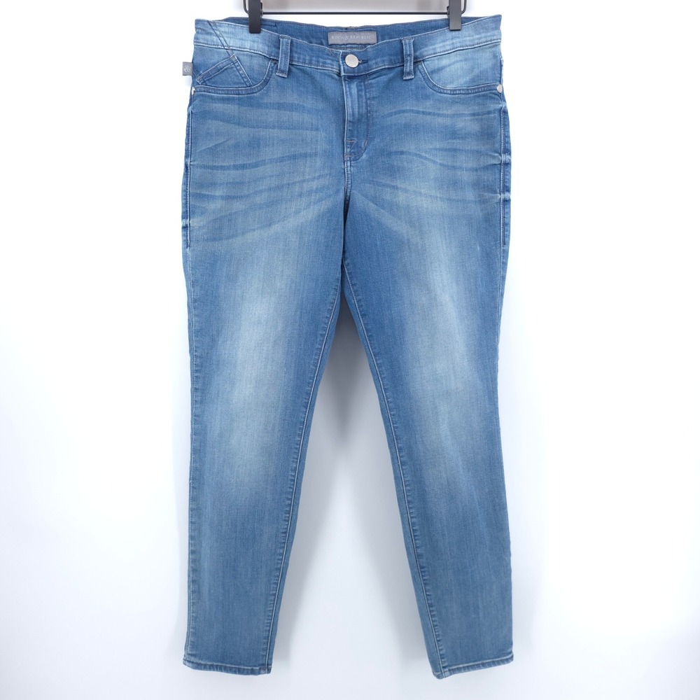 Rock & Republic Women Jeans Kashmiere 16 Blue Studded Skinny